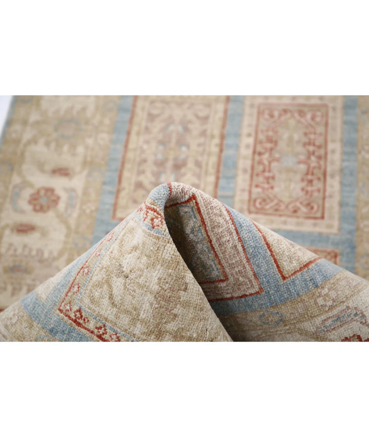 Blue Afghan Serenity Rug 2' 8" x 10' 2" Hand-Knotted | No. AT93656