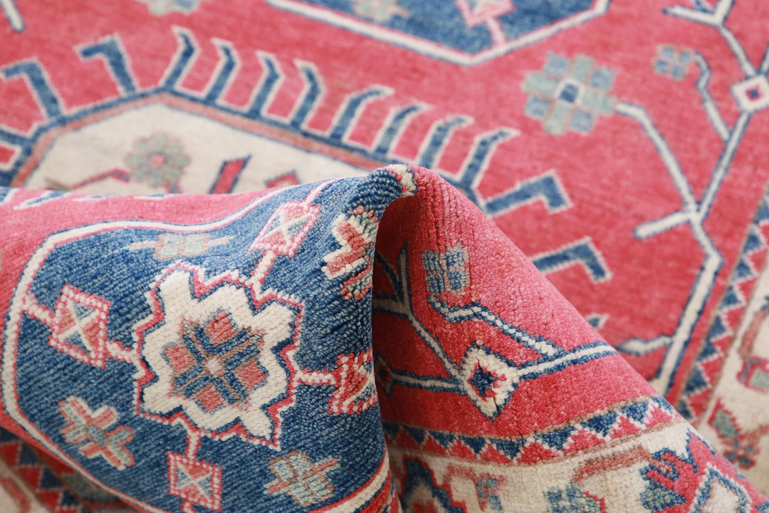 Afghan Tribal Kazak Rug 3' 3" x 4' 8" Hand-Knotted | No. AT93662