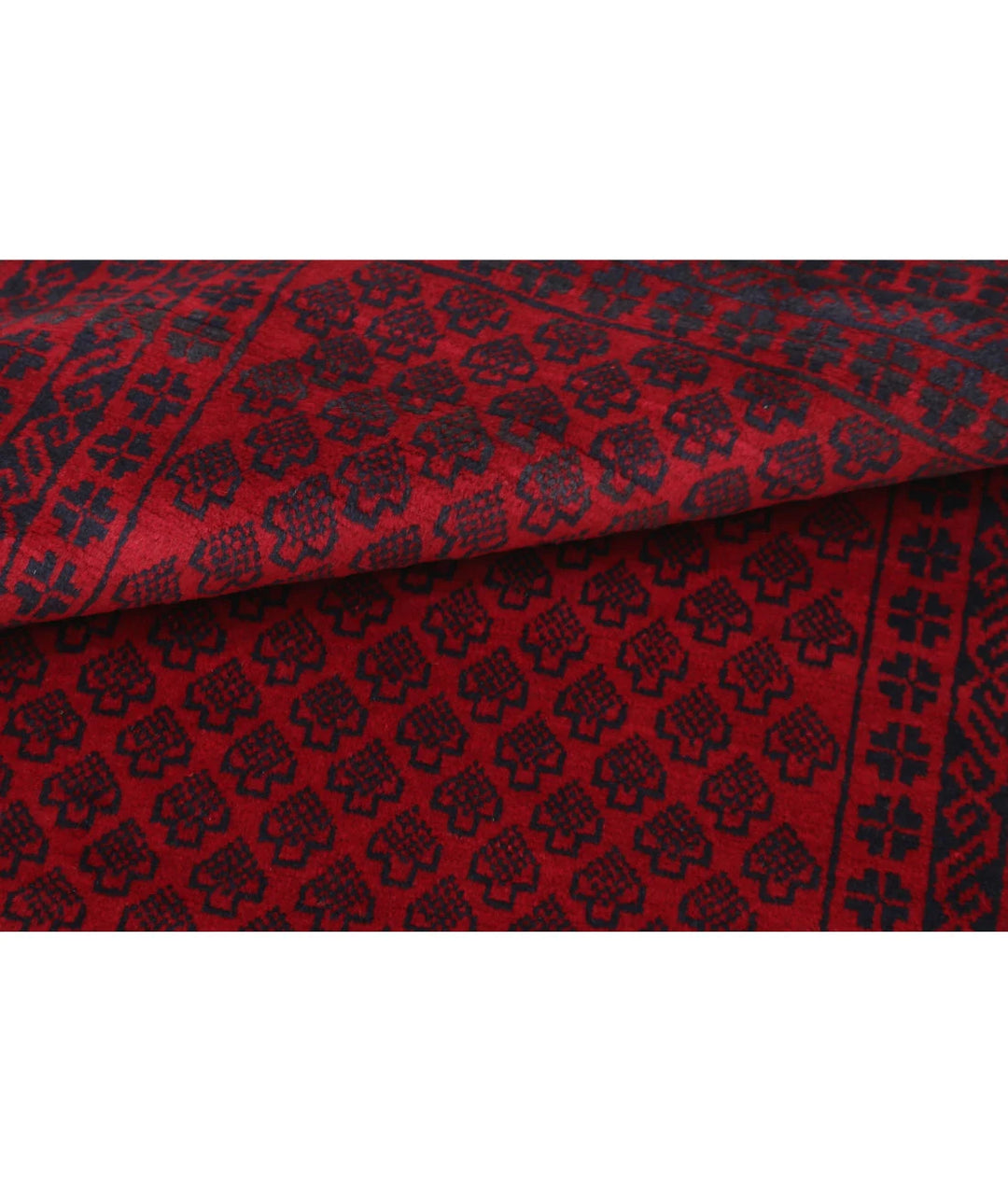 Red Afghan Baluchi Rug 3' 0" x 4' 10" Hand-Knotted | No. AT93733