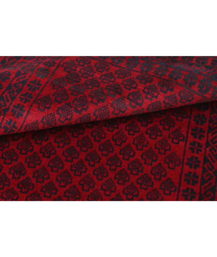 Red Afghan Baluchi Rug 3' 0" x 4' 10" Hand-Knotted | No. AT93733