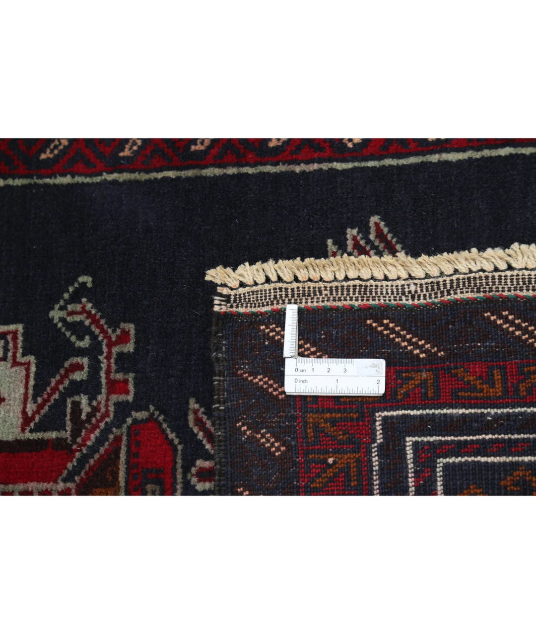 Red Afghan Baluchi Rug 2' 10" x 4' 9" Hand-Knotted | No. AT93776