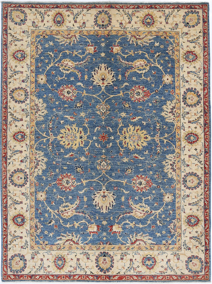 Afghan Ziegler Rug 5' 0" x 6' 8" Hand-Knotted | No. AT93898