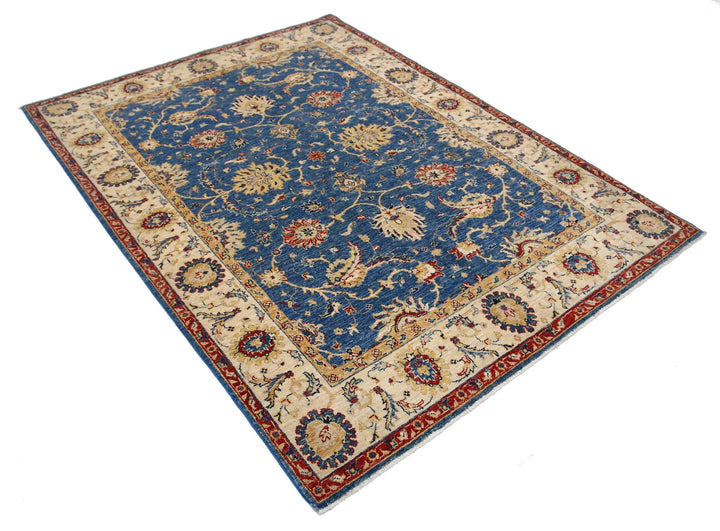 Afghan Ziegler Rug 5' 0" x 6' 8" Hand-Knotted | No. AT93898