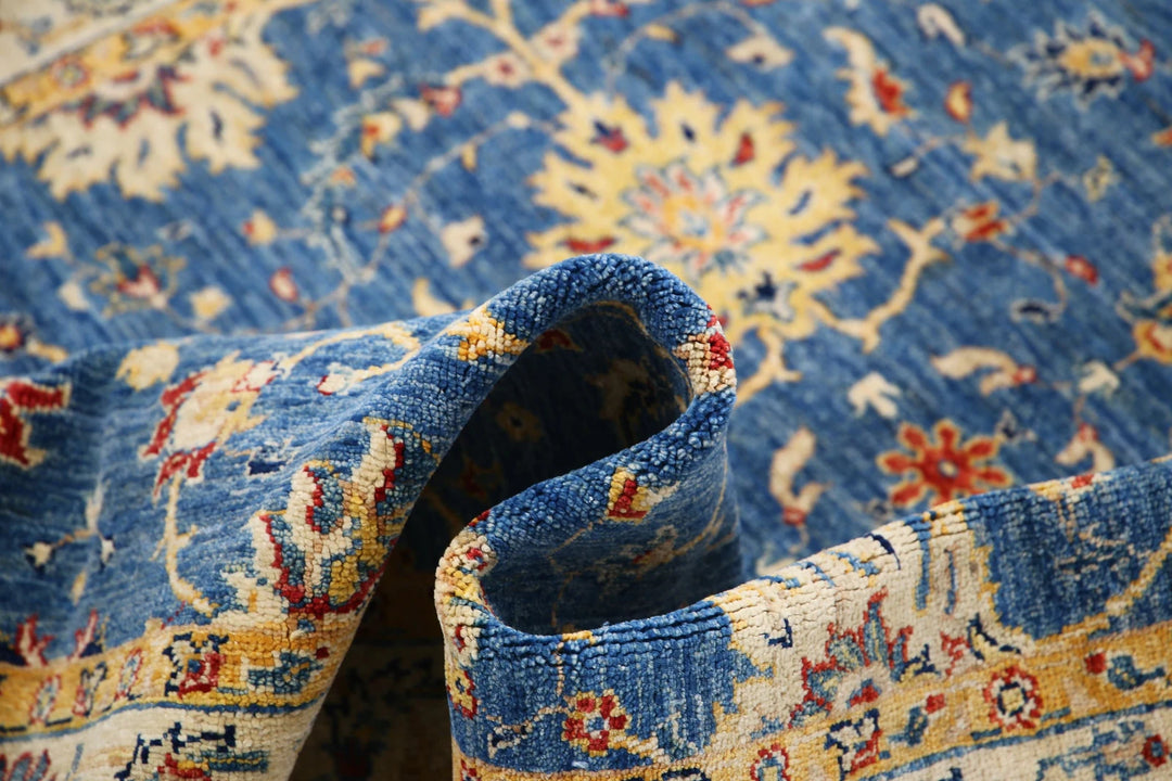 Afghan Ziegler Rug 5' 0" x 6' 8" Hand-Knotted | No. AT93898