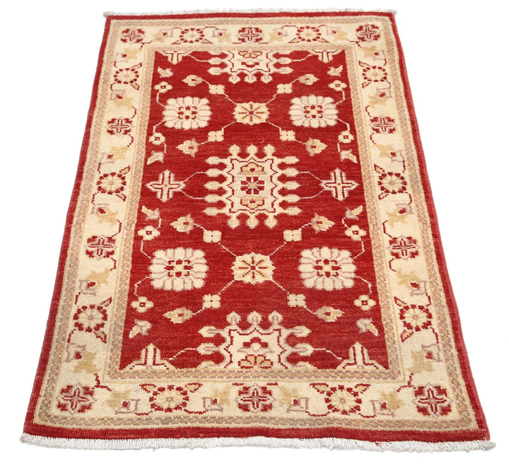 Red Afghan Ziegler Rug 2' 6" x 4' 0" Hand-Knotted | No. AT94009
