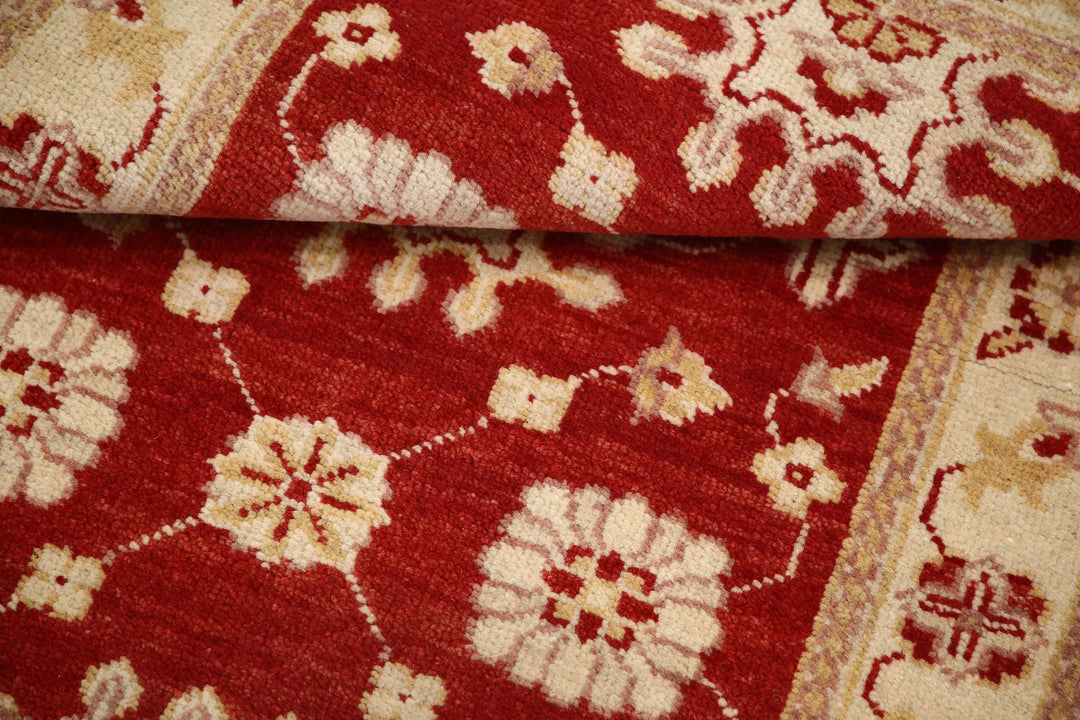 Red Afghan Ziegler Rug 2' 6" x 4' 0" Hand-Knotted | No. AT94009