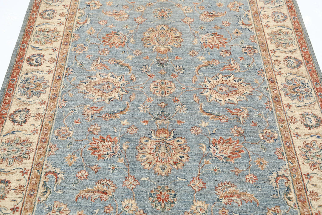 Afghan Ziegler Rug 4' 11" x 6' 7" Hand-Knotted | No. AT94084