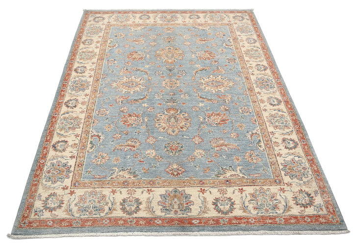 Afghan Ziegler Rug 4' 11" x 6' 7" Hand-Knotted | No. AT94084