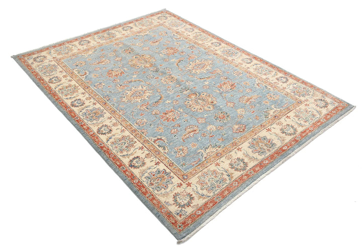 Afghan Ziegler Rug 4' 11" x 6' 7" Hand-Knotted | No. AT94084