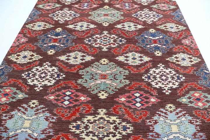 Afghan Oriental Rug 8' 0" x 9' 7" Hand-Knotted | No. AT94087
