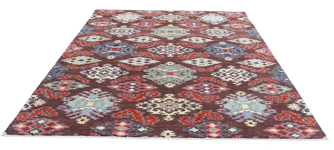 Afghan Oriental Rug 8' 0" x 9' 7" Hand-Knotted | No. AT94087