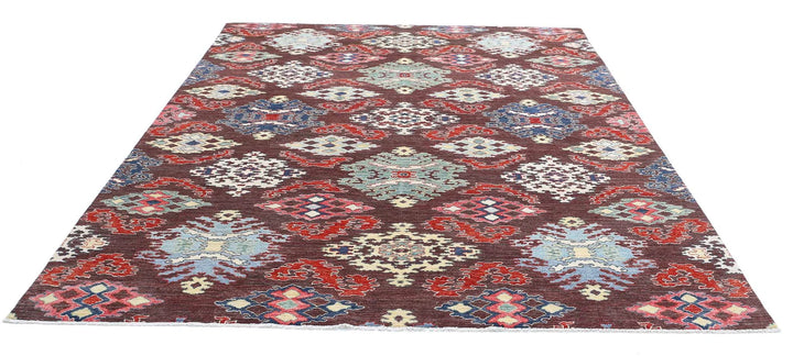Afghan Oriental Rug 8' 0" x 9' 7" Hand-Knotted | No. AT94087