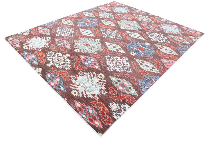 Afghan Oriental Rug 8' 0" x 9' 7" Hand-Knotted | No. AT94087