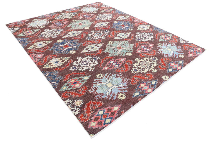 Afghan Oriental Rug 8' 0" x 9' 7" Hand-Knotted | No. AT94087