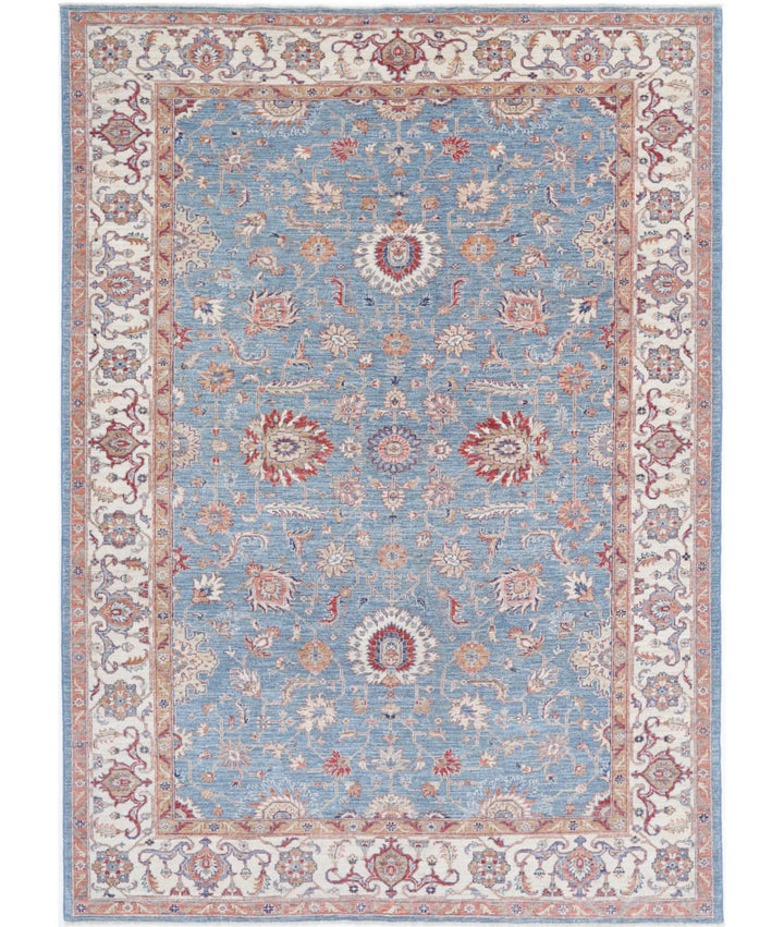 Afghan Ziegler Rug 6' 7" x 9' 5" Hand-Knotted | No. AT94089