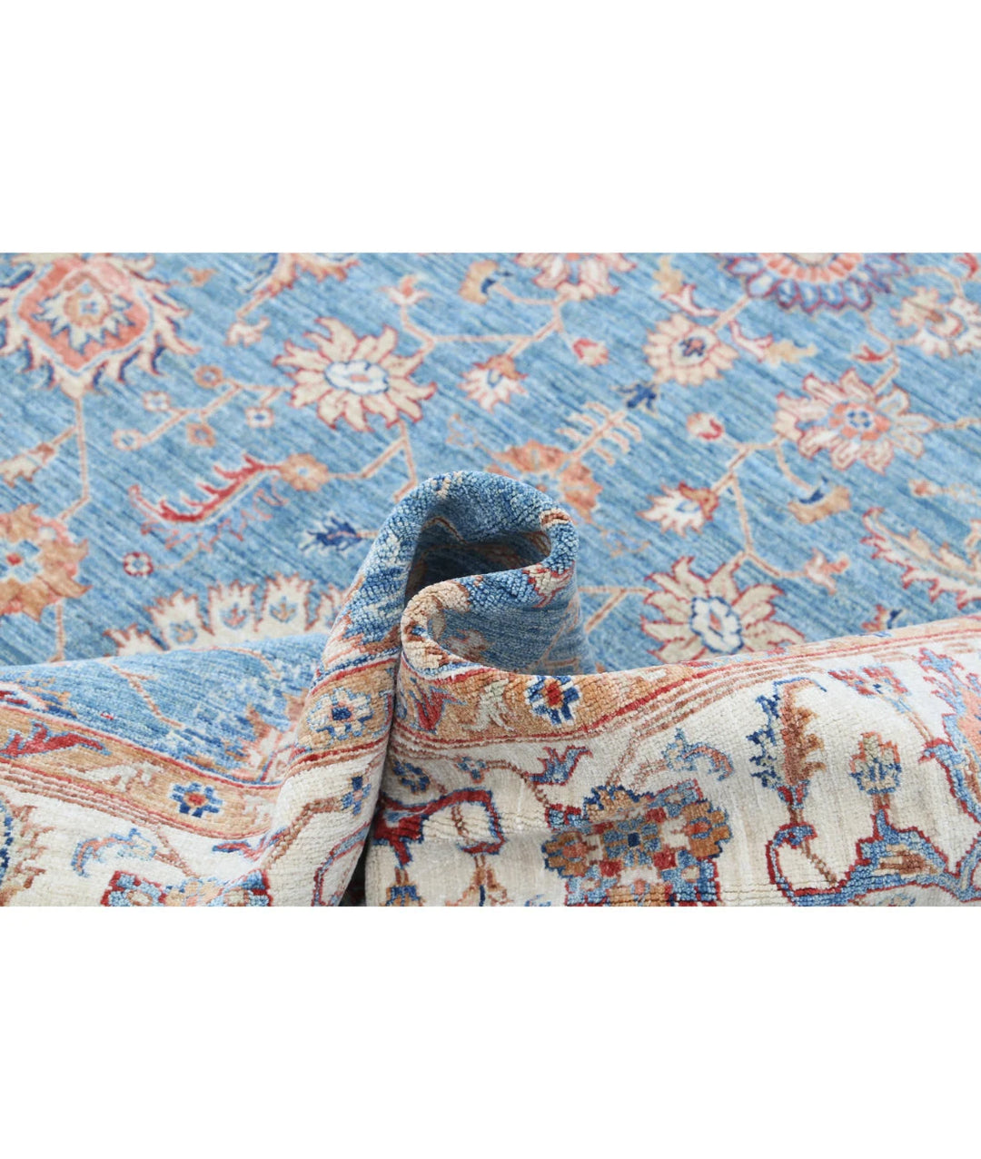 Afghan Ziegler Rug 6' 7" x 9' 5" Hand-Knotted | No. AT94089