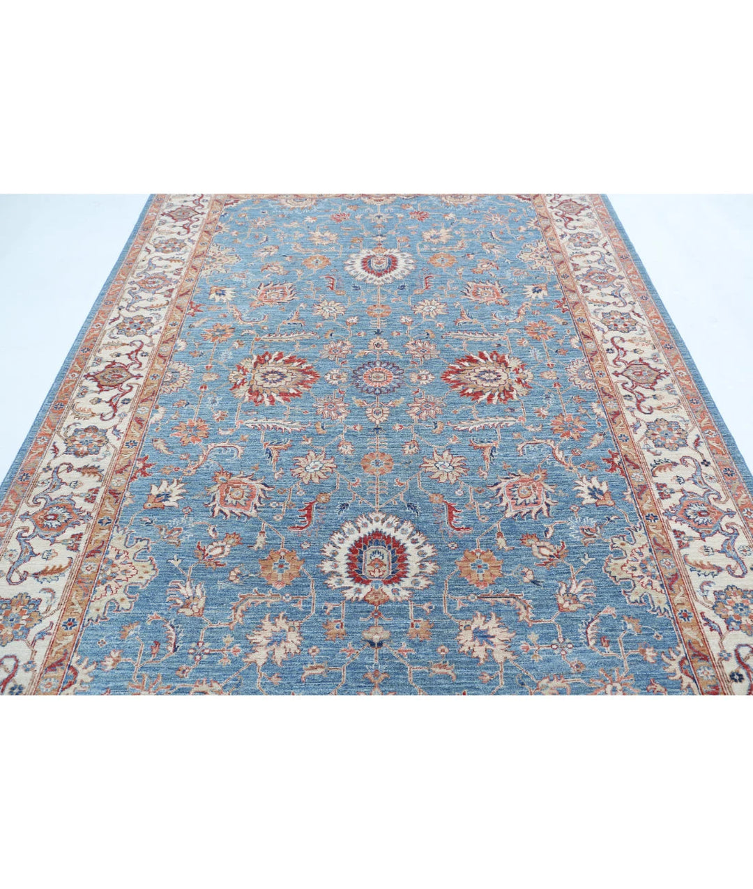 Afghan Ziegler Rug 6' 7" x 9' 5" Hand-Knotted | No. AT94089