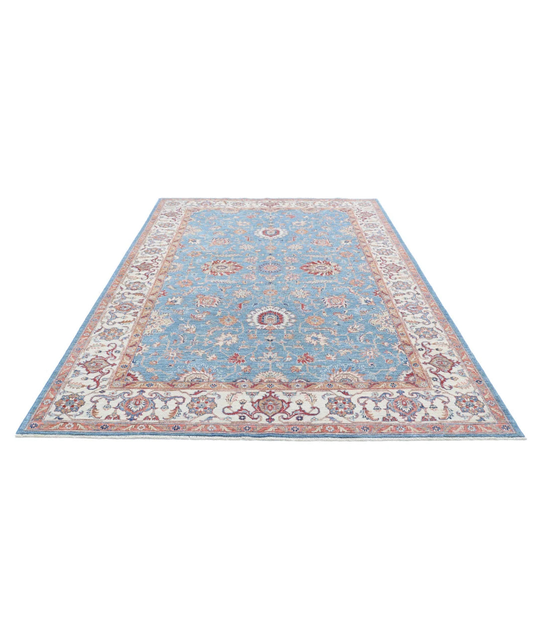 Afghan Ziegler Rug 6' 7" x 9' 5" Hand-Knotted | No. AT94089
