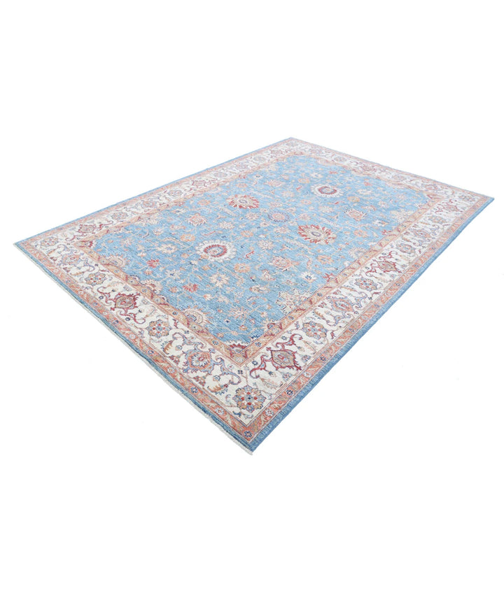 Afghan Ziegler Rug 6' 7" x 9' 5" Hand-Knotted | No. AT94089