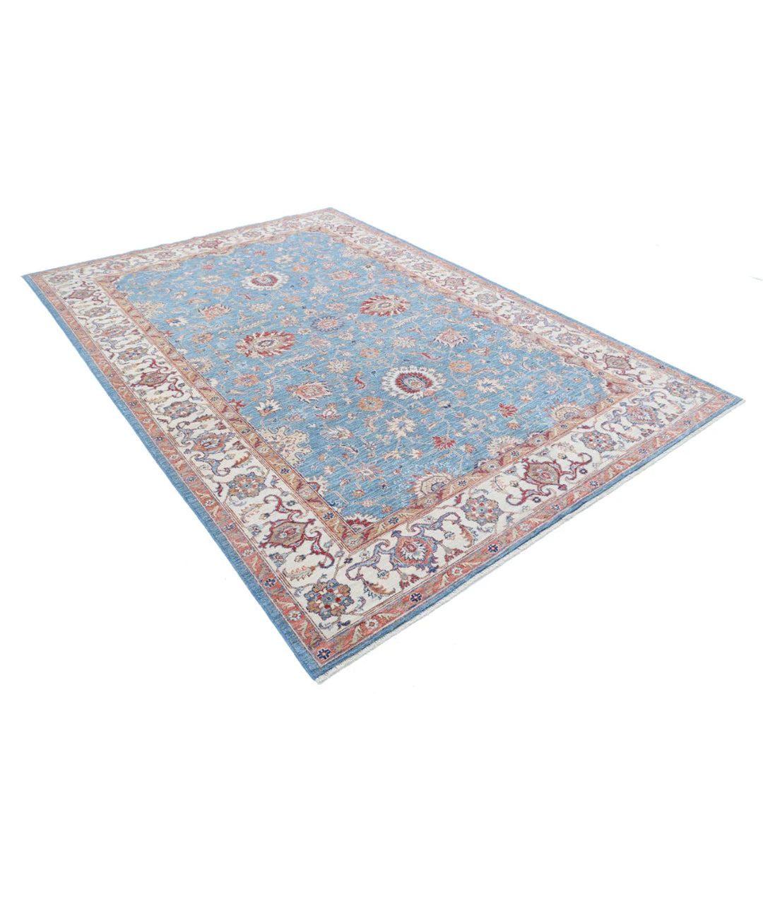 Afghan Ziegler Rug 6' 7" x 9' 5" Hand-Knotted | No. AT94089