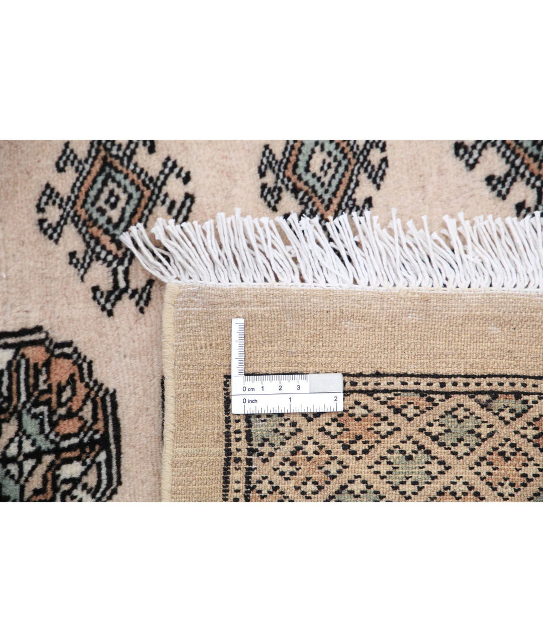 Ivory Black Pakistani Bokhara Rug 10' 0" x 13' 11" Hand-Knotted | No. AT94090