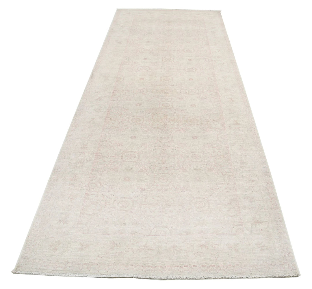 Afghan Tabriz Rug 3' 11" x 11' 0" Hand-Knotted | No. AT94111