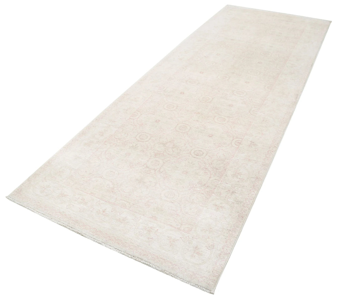 Afghan Tabriz Rug 3' 11" x 11' 0" Hand-Knotted | No. AT94111