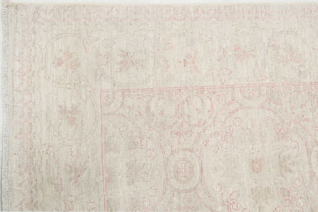 Afghan Tabriz Rug 3' 11" x 11' 0" Hand-Knotted | No. AT94111