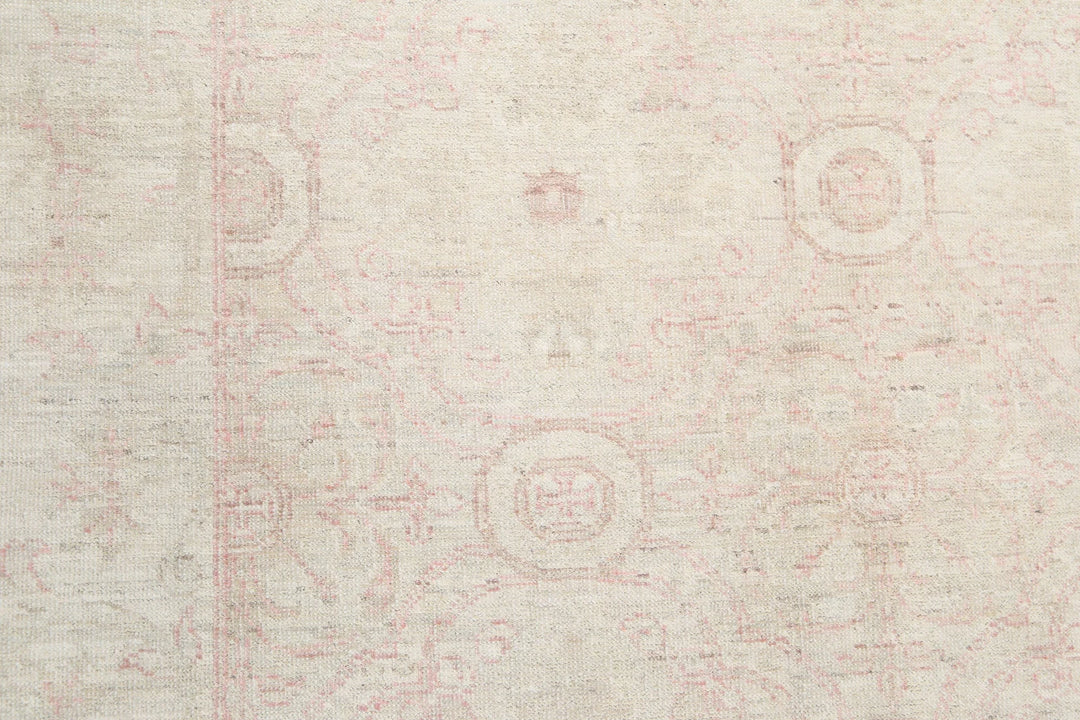 Afghan Tabriz Rug 3' 11" x 11' 0" Hand-Knotted | No. AT94111