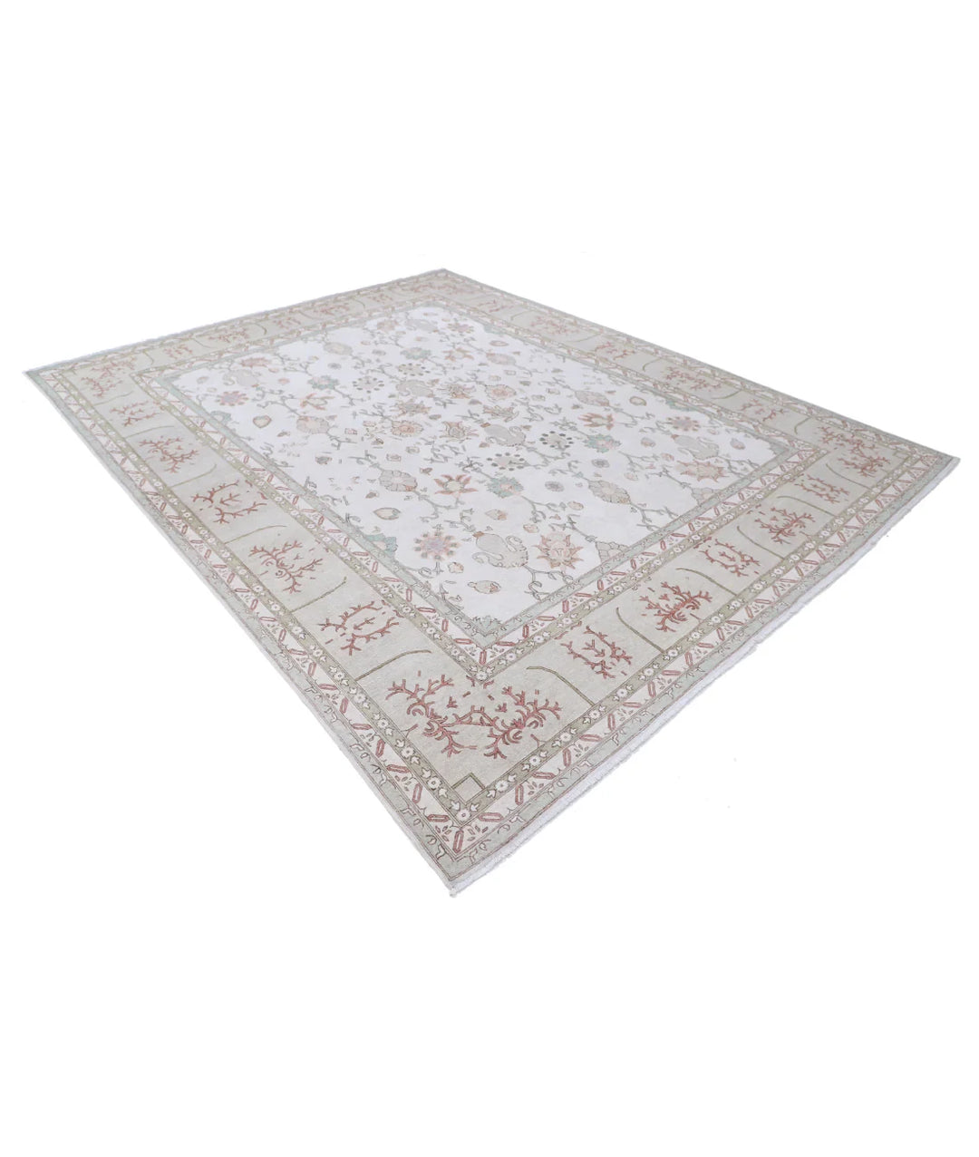 Ivory Afghan Ariana Rug 8' 7" x 10' 10" Hand-Knotted | No. AT94171