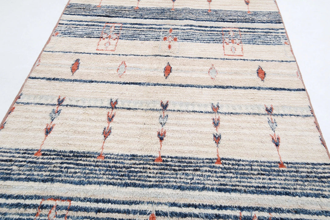 Afghan Tribal Rug 4' 11" x 8' 4" Hand-Knotted | No. AT94268