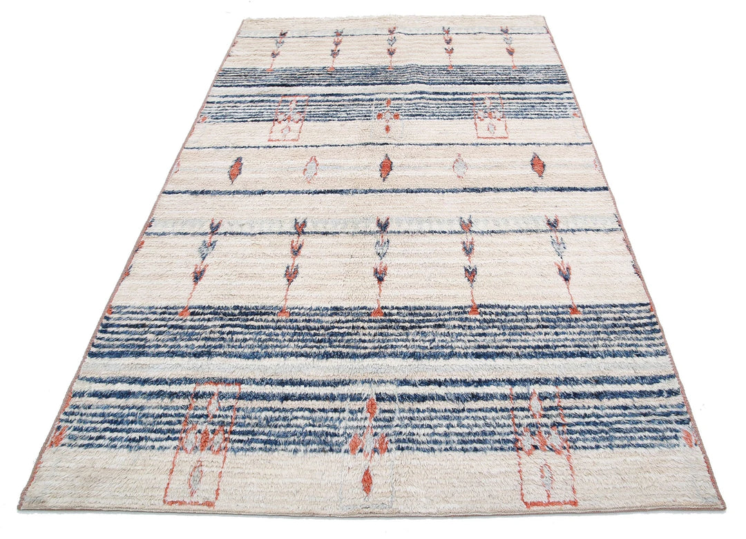 Afghan Tribal Rug 4' 11" x 8' 4" Hand-Knotted | No. AT94268