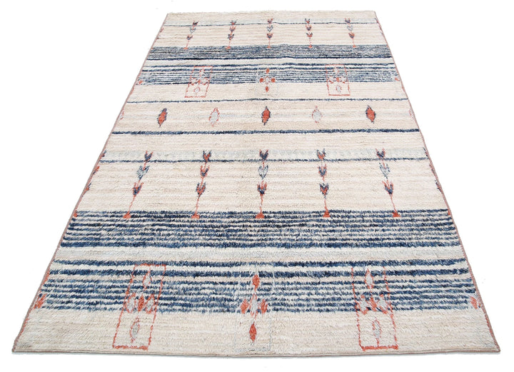 Afghan Tribal Rug 4' 11" x 8' 4" Hand-Knotted | No. AT94268