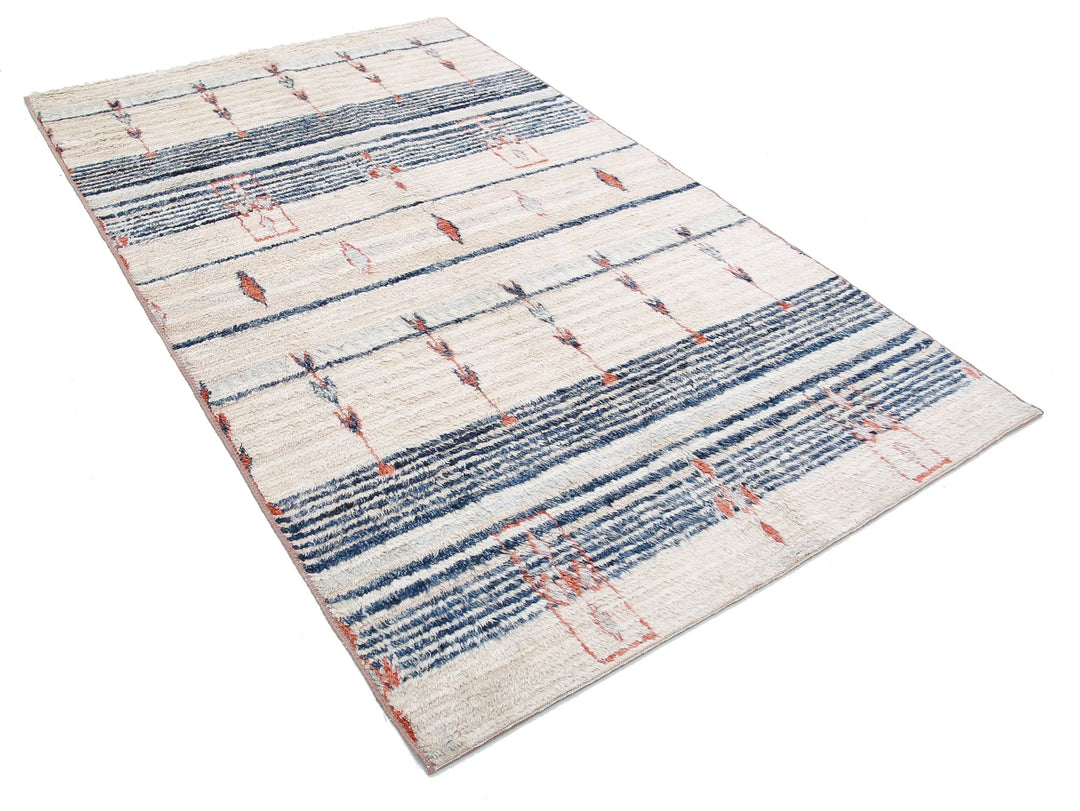 Afghan Tribal Rug 4' 11" x 8' 4" Hand-Knotted | No. AT94268