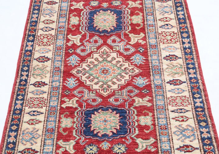 Afghan Kazak Rug 2' 9" x 4' 2" Hand-Knotted | No. AT94308