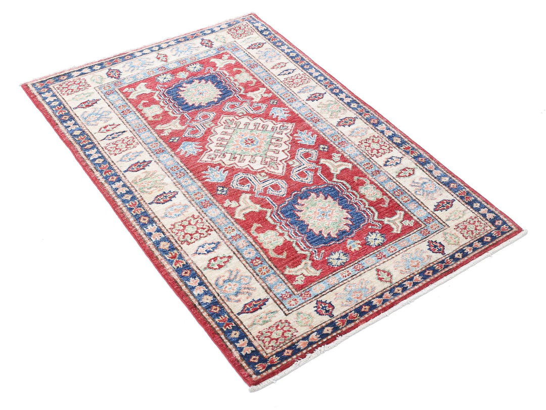 Afghan Kazak Rug 2' 9" x 4' 2" Hand-Knotted | No. AT94308
