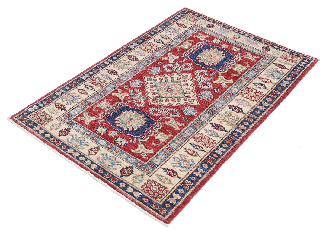 Afghan Kazak Rug 2' 9" x 4' 2" Hand-Knotted | No. AT94308