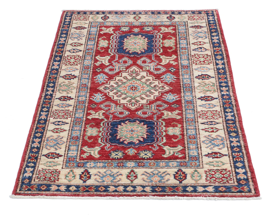 Afghan Kazak Rug 2' 9" x 4' 2" Hand-Knotted | No. AT94308