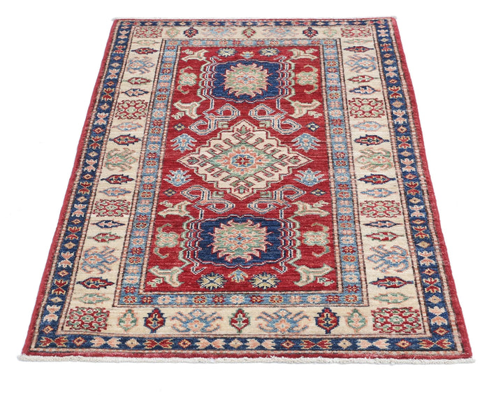 Afghan Kazak Rug 2' 9" x 4' 2" Hand-Knotted | No. AT94308