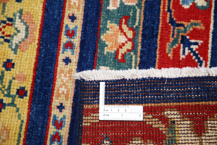 Blue Afghan Ziegler Rug 6' 7" x 9' 2" Hand-Knotted | No. AT94351