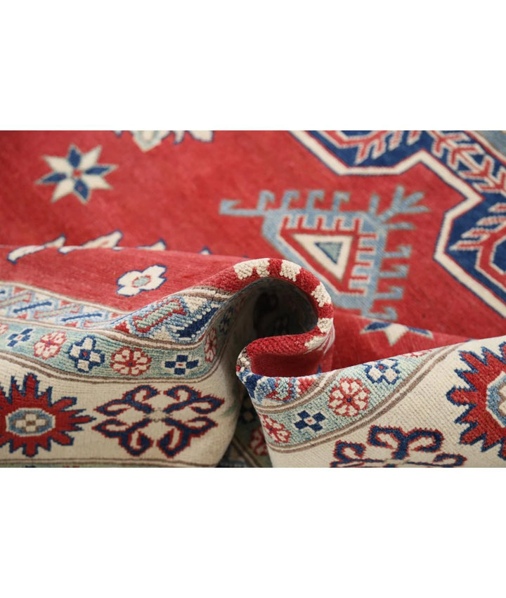 Afghan Kazak Rug 6' 9" x 9' 9" Hand-Knotted | No. AT94390