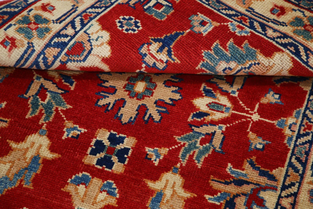 Red Afghan Oriental Rug 3' 1" x 4' 8" Hand-Knotted | No. AT94476