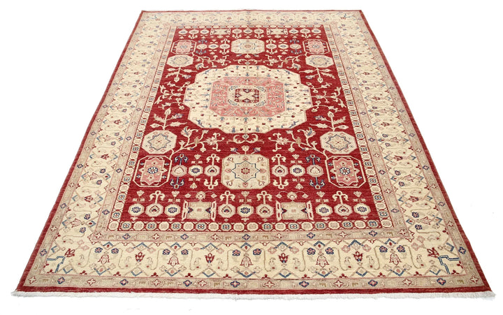 Afghan Ziegler Farhan Rug 5' 9" x 7' 5" Hand-Knotted | No. AT94522