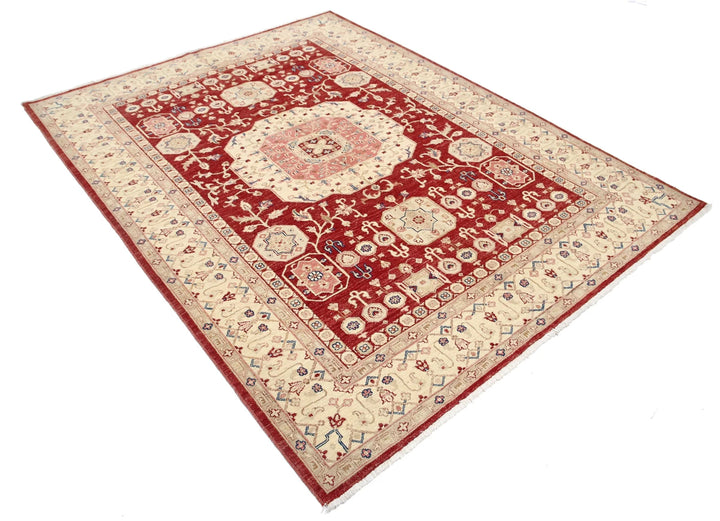 Afghan Ziegler Farhan Rug 5' 9" x 7' 5" Hand-Knotted | No. AT94522