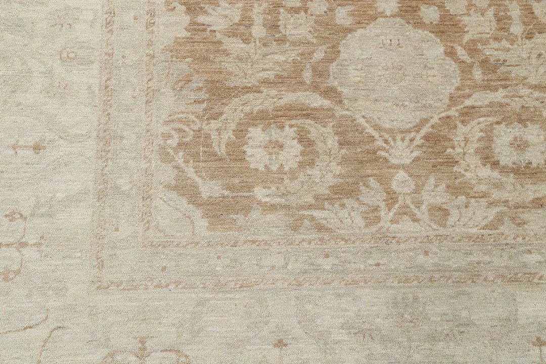 Ivory Afghan Serenity Rug 8' 1" x 10' 11" Hand-Knotted | No. AT94584