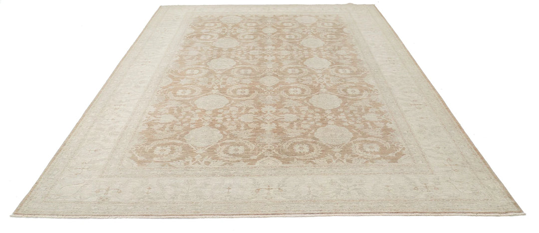 Ivory Afghan Serenity Rug 8' 1" x 10' 11" Hand-Knotted | No. AT94584