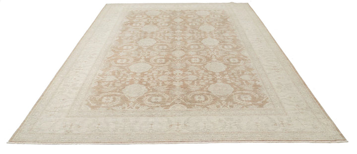 Ivory Afghan Serenity Rug 8' 1" x 10' 11" Hand-Knotted | No. AT94584