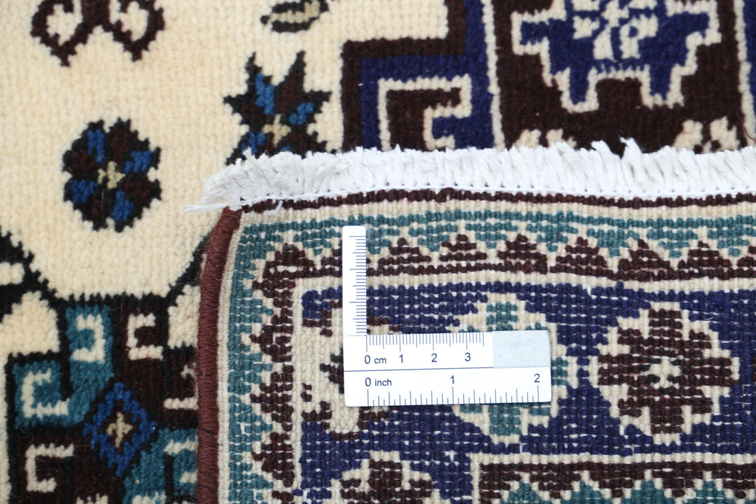 Afghan Kazak Rug 2' 3" x 3' 9" Hand-Knotted | No. AT94598