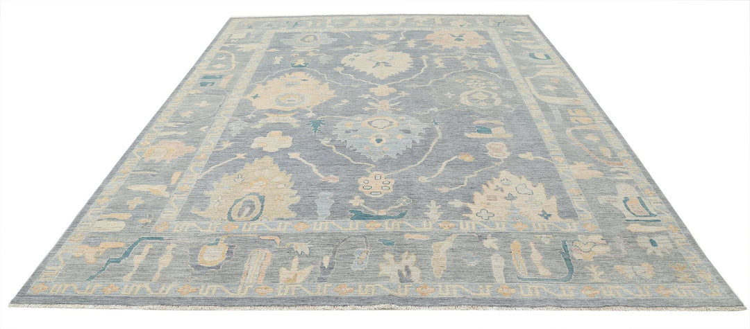 Afghan Oushak Rug 8' 11" x 11' 7" Hand-Knotted | No. AT94667