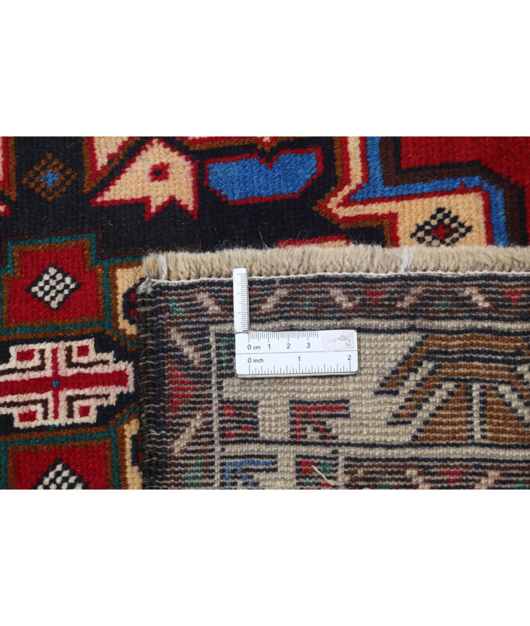 Red Afghan Baluchi Rug 2' 9" x 4' 11" Hand-Knotted | No. AT94703